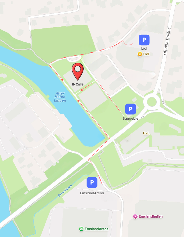 Parkplatzsituation am R-Café in Lingen